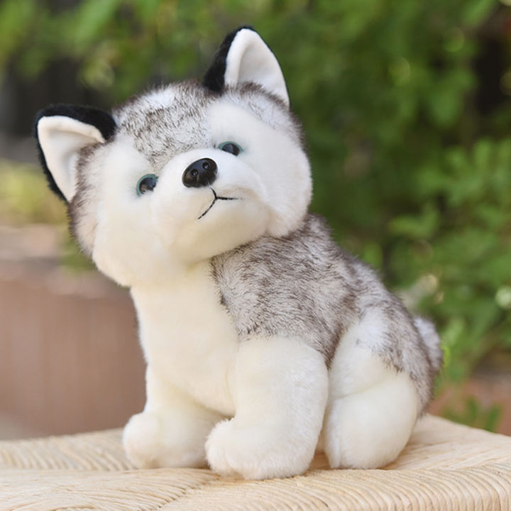 microgoodน่ารักลูกสุนัขhuskyสุนัขตุ๊กตาผ้ากำมะหยี่sleepingของเล่นเด็กของขวัญของตกแต่งบ้าน