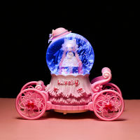 สร้างสรรค์เจ้าหญิงโลลิต้าสาวรถม้าคริสตัลบอลกล่องดนตรีกล่องดนตรีของขวัญวันเกิดสาวดอกไม้หิมะ