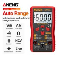 ZZOOI ANENG M118A Digital Mini Multimeter Tester 6000 Counts Auto Mmultimetro True Rms Tranistor Meter With NCV Data Hold Flashlight