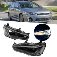 VLAND LED Dual Beam Projector ไฟหน้าแบบไดนามิก Blackout Fit สำหรับ Mitsubishi Lancer/Evo X 2008‑2017 LHD