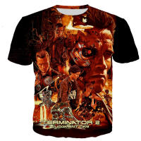 คลาสสิกภาพยนตร์ T Erminator เสื้อยืดผู้ชายผู้หญิง3D พิมพ์เสื้อยืดฤดูร้อนแฟชั่นสบายๆสไตล์ฮาราจูกุเสื้อยืดสตรีท็อปส์ประเดิม