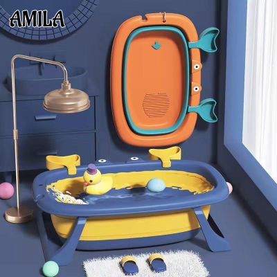 AMILA อ่างอาบน้ำเด็กแบบพับได้,อ่างอาบน้ำสำหรับเด็กสามารถนั่งและนอนได้อ่างอาบน้ำขนาดเล็กสำหรับใช้ในครัวเรือนผลิตภัณฑ์สำหรับเด็กแ