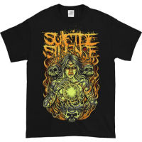 ใหม่ SUICIDE SILENCE Double SKULL ใหม่สีดำเสื้อยืด 2023