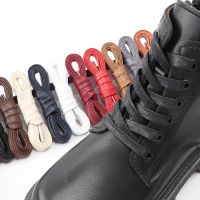 Leather Shoelace Cotton Waxed Shoelaces Waterproof Flat Shoe laces Martin Boots Laces for Shoes Widening 0.8cm 70/90/120/150cm