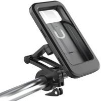 Black 2023 Waterproof Motorcycle Bike Mobile Phone Holder Support Universal Bicycle 360° Swivel Adjustable Motorcycle Cellphone Holder