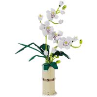 Butterfly Orchid Vases Flowers Bouquets Plants Building Blocks Rose Ornaments Decoration Model Bricks Diy Kid Toys