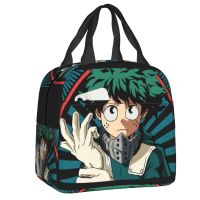 ☍☏ MHA Deku Todoroki And Bakugo Eye Insulated Lunch Bag Anime Manga My Hero Academia Cooler Thermal Lunch Box Kids School Children