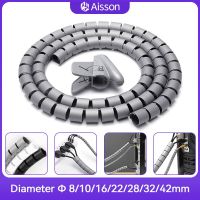 1 Meter Line Organizer Pipe Protection Spiral Wrap Winding Cable Wire Protector Cover Tube Auxiliary Clamp 8/10/16/22/28/32/42mm Wires Leads Adapters