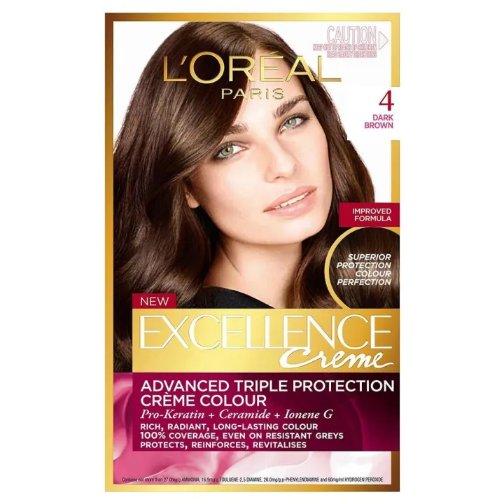 L'Oreal Paris Hair Color Excellence Cream - No. 4 Natural Brown | Lazada  Singapore