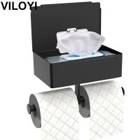 ▬♤◆ VILOYI Toilet Paper Holder with Shelf Bathroom Paper Towel Rolls Rack with Flushable Wipes Dispenser Kitchen Tissue Box Stand