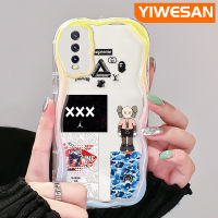 YIWESAN เคสสำหรับ VIVO Y20 Y20i Y20s Y12s Y20 2021 Y11s Y12A Y20T Y20S M Y20S D เคสลายกราฟฟิตีแนวสตรีทโค้งเคสใสฝาครอบป้องกันเคสมือถือเนื้อครีมใสใสใส