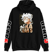 หนึ่ง Pis Hoodie Luffy Gear 5พระอาทิตย์มีฮู้ดสไตล์ฮาราจูกุเสื้อสไตล์ลำลองทรงหลวมรัดรูป