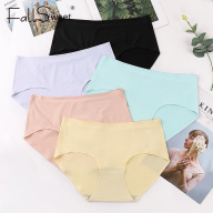 FallSweet Ice Silk Seamless Panties Women Mid Waist Underwear Solid thumbnail