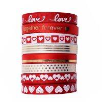 8Pcs Red Ribbon for Valentines Day Decorations Ribbons for Crafts Love Ribbon, Red Heart Ribbon for Birthday