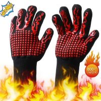 1PC Fireproof Gloves Resistant Thick Silicone Baking Barbecue Oven BBQ Grill Mittens