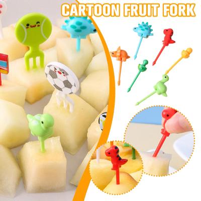 6 Pcs/set Fruit Forks Cartoon Animal Lunch Sign Decorative Fruit Sign Fork I4G5