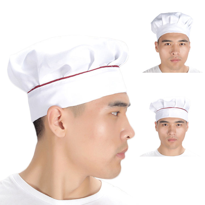 หมวกหมวกยางยืดสำหรับพ่อครัวผู้ใหญ่ปรับได้ทำอาหารใส่สบาย