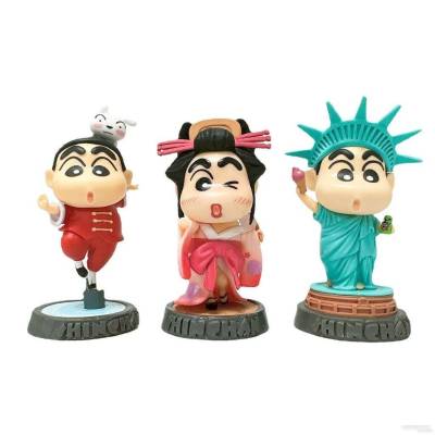 HZ Crayon Shin-chan Action Figure Cosplay Statue of Liberty Geisha Kungfu Model Dolls Toys For Kids Gifts Ornament ZH