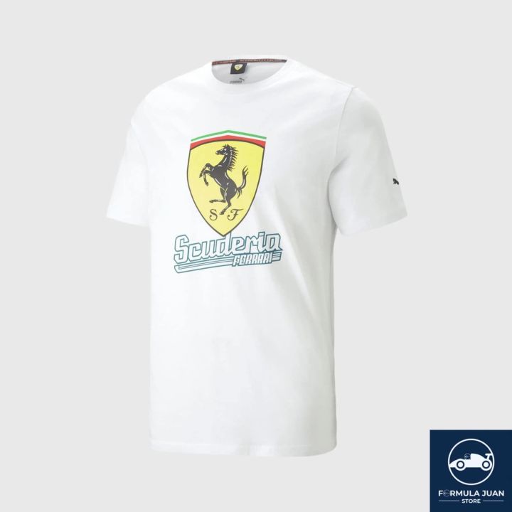 Scuderia Ferrari Heritage Shield T-shirt - White (Official F1 Merch ...