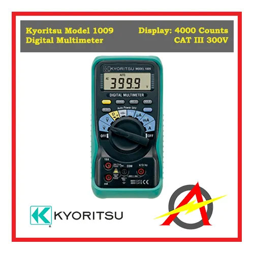 Kyoritsu Compact Digital Multimeter Model 1009 CAT III 300V with ...