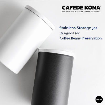 CAFEDE KONA 304 Stainless Coffee Bean Storage Jar กระปุกเก็บเมล็ดกาแฟ มีช่องระบายอากาศออก Unidirectional Vent Storage Jar