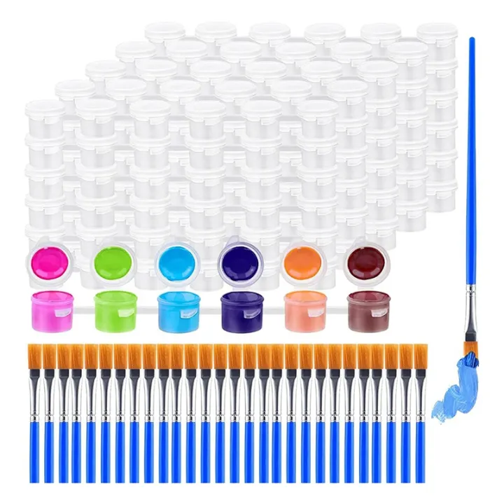 Paint Pots Strips, 10 Strips 60 Pots 0.17Oz Mini Empty Paint Cups With