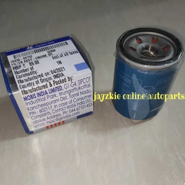 OIL FILTER ORIGINAL FOR HYUNDAI EON (2630002752) Lazada PH