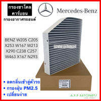 กรองอากาศในห้องโดยสาร (Hytec กล่องน้ำตาล) BENZ W205 C205 X253 W167 W213 X290 C238 C257 W463 X167 N293 กรองชาโคล คาร์บอน