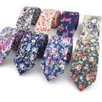 Floral Cotton Vintage Men 39;s Necktie Casual Slim Tie Tulip Rose Gravata Skinny Wedding Business Neckties New Design Men Ties