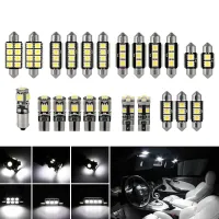 【ซินซู?ไฟมองหลังแบบ Canbus หีบฝาทรงโค้ง T10หลอดไฟ Led สำหรับภายในรถยนต์23ชิ้นชุดไฟแบ็คไลท์ Led ป้ายทะเบียนรถ