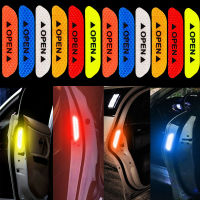 4pcs Car Safety Reflective Warning Cars Stickers Body Reflective Tape Auto Parts Exterior and Interior Reflective Stickers