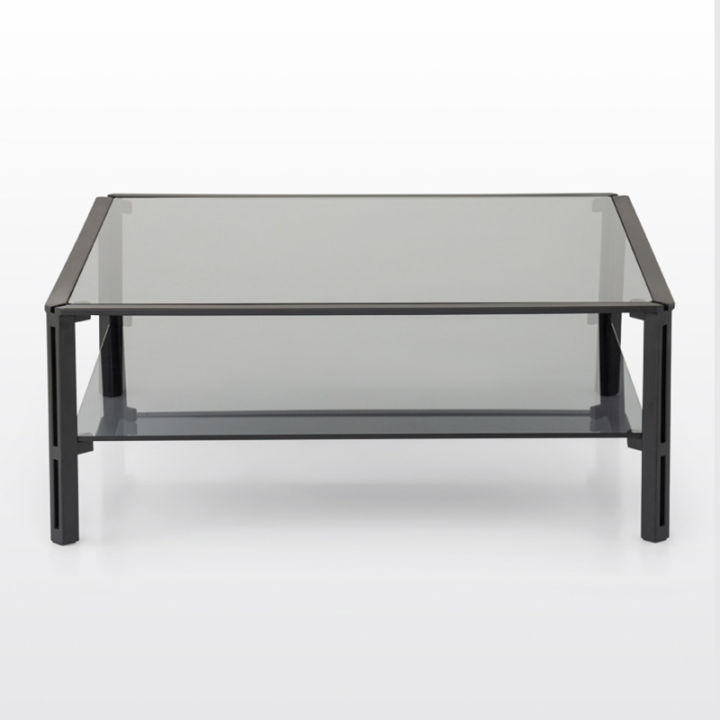 modernform-โต๊ะกลาง-รุ่น-maile-ขาโครงเหล็กพ่นสีดำ-topกระจกสีชาเทา