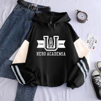 [ร้อน]ฮาราจูกุอะนิเมะมังงะ UA ฮีโร่ของฉัน A Cademia โลโก้เสื้อ H Oodies ผู้ชายแขนยาว Streetwear ผู้หญิงเย็บปะติดปะต่อกันฤดูหนาวเสื้อ