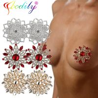 1 Pair Full Rhinestone Nipple Cover Reusable Sexy Women Nipple Pasties Breast Pad Silicone Self Adhesive Nipple Accessories