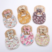 CC 3Pcs Baby Headband Tassel Saliva Print Newborn Side Bibs Boys Bandana