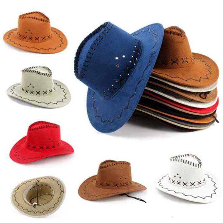 huali02-จอแสดงผล-unisex-หมวกคาวบอย-brim-หมวก-western-visor-พร้อมสายไฟ-felt-สี