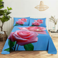 Pink Rose Queen Sheet Set Girl, Lovers Room Flowers Bedding Set Bed Sheets And Pillowcase Bedding Flat Sheet Bed Sheet Set