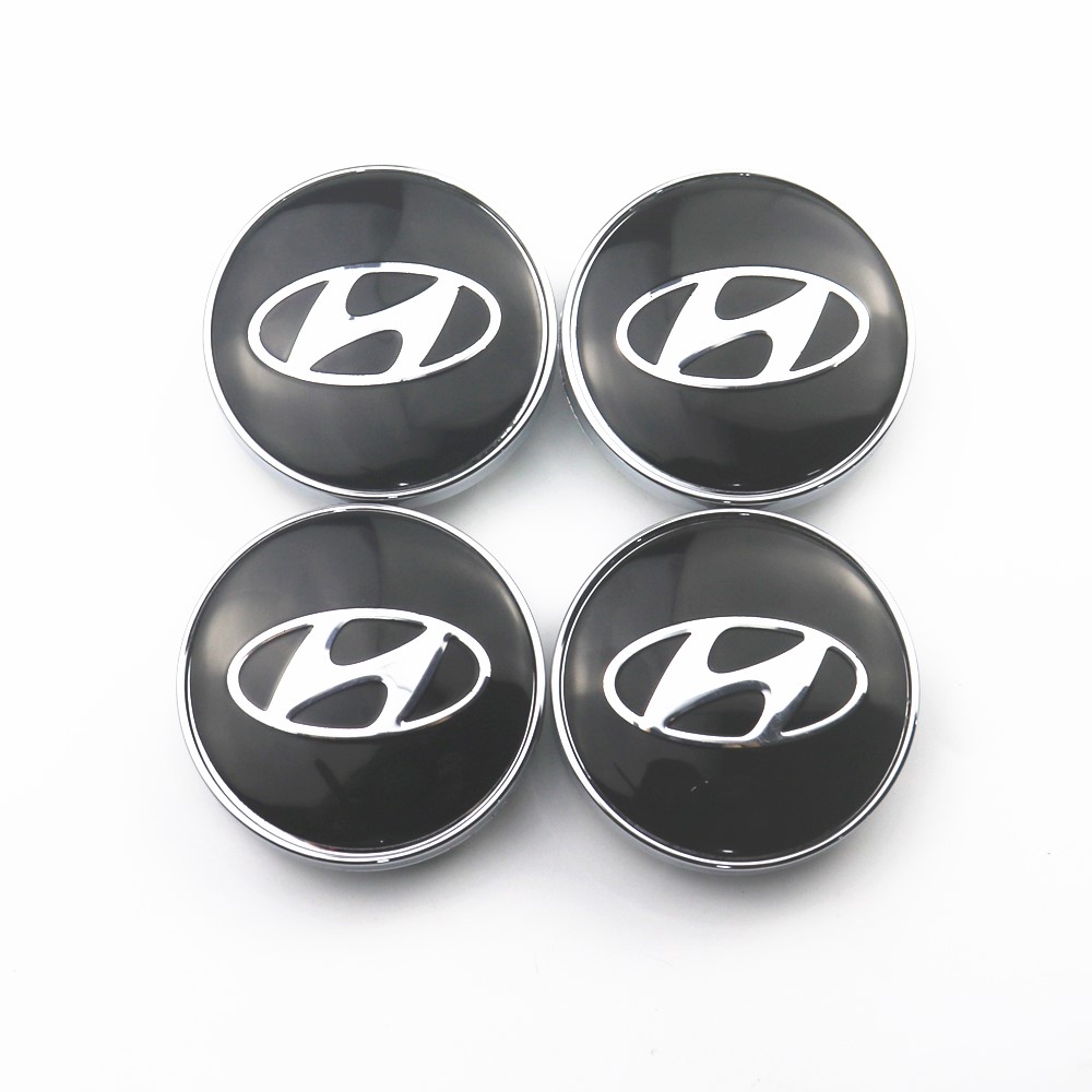 JTAccord Car Wheel Center Hub Caps for Hyundai Sonata IX35 I20 I30 Azera Elantra Accent Santafe Genesis Verna,Car Styling Accessories,Black,60mm,4pcs/set