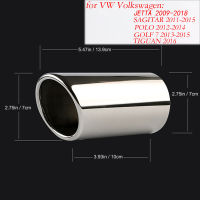 2PcsSet Stainless Steel Car Exhaust Muffler Tip s Covers for Audi VW Volkswagen