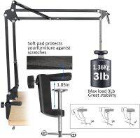 Microphone Stand Desktop, Suspension Boom Arm Stand, Blue Yeti Microphone Stand with 3/8" to 5/8" Screw Adapter, Shock Mount, Wi