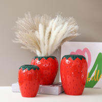 Creative n Strawberry แจกันเซรามิคเครื่องประดับสำหรับตกแต่งบ้าน Artifact Garden Pots และ Planters Decor ดอกไม้ Bottle