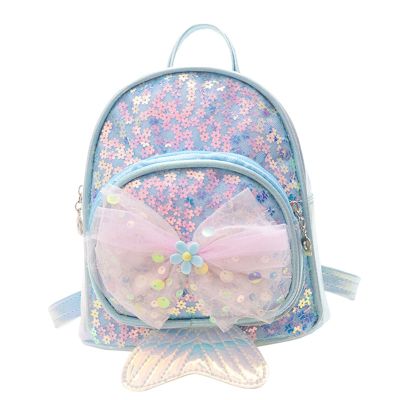 ร้อนเมอร์เมดเลื่อมเป้เด็กเด็ก Kawaii Schoolbags เจ้าหญิงสาวกระเป๋านักเรียนแฟชั่นเงากระเป๋าสะพายลูกไม้โบว์กระเป๋า