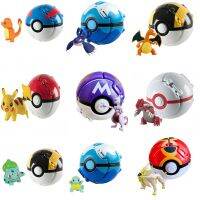 หุ่นของเล่น Pokemon อะนิเมะปิกาจู Pokeball Squirtle Mewtwo Pocket Monster ตัวแปรลูกบอลเอลฟ์ของขวัญของเล่นแบบจำลองแอคชั่นขายส่ง