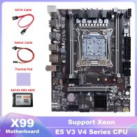 X99 Motherboard LGA2011-3 Computer Motherboard Support DDR4 ECC RAM+SATA3 SSD 240G+Thermal Pad+SATA Cable+Switch Cable