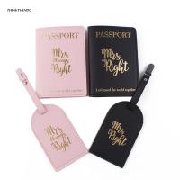 Portable Mr Mrs Passport Covers Luggage Tags Gift Set for Couples Honeymoon Travel Card Protector