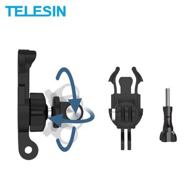 TELESIN 360 Degree Rotate Quick Release Buckle Base Mount Adjustable Double J-hook For GoPro Osmo Action Insta360