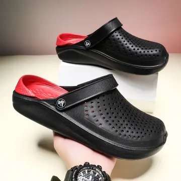 Crocs literide hot sale black red