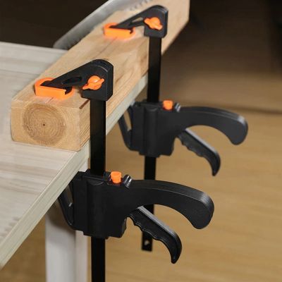 10 Pieces 4 Inch Quick Release Grip F Clamps Ratchet Bar Clamps Wood Bar Clamps One-Handed Quick Release Grip Bar Clamp
