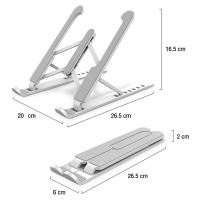 Mybelove แท่นวางแล็ปท็อป โน้ตบุ๊คที่ยึดคอมพิวเตอร์ เม้าท์ขาตั้งแล็ปท็อปสําหรับ อลูมิเนียม พับได้ แข็งแรง ปรับได้6ระดับ Laptop stand