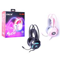 Oker Headset X99 แจ๊ค 3.5” มีดำ / ชมพู งานดี เสียงเพราะ สวยมากๆสีขมพู